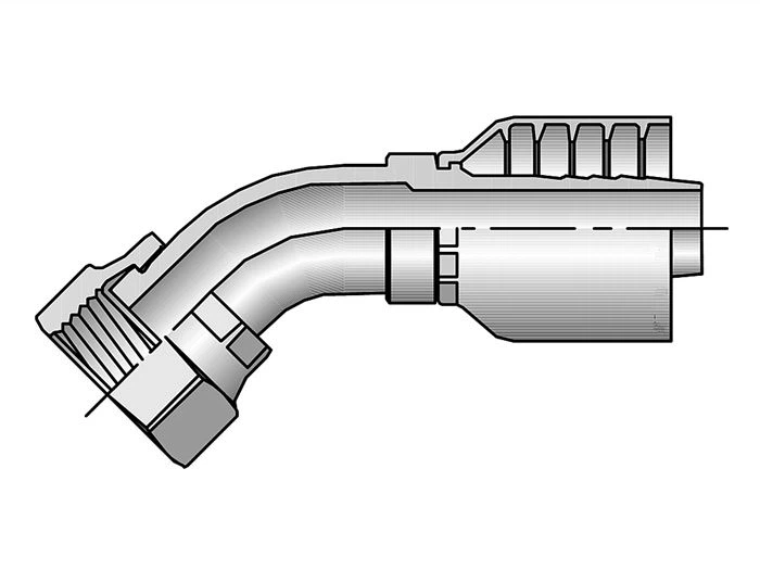 SAE one piece hose fittings ORFS Crimped (3)
