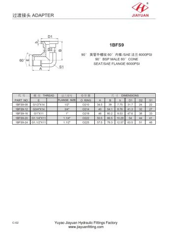 SAE 6000 Flanşlı Dirsek BSP 60 Adaptör